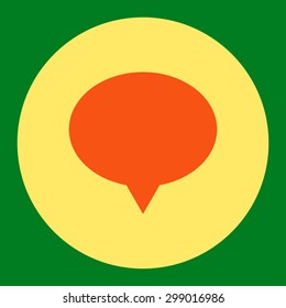 Banner icon from Primitive Round Buttons OverColor Set. This round flat button is drawn with orange and yellow colors on a green background.