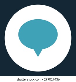 Banner icon from Primitive Round Buttons OverColor Set. This round flat button is drawn with blue and white colors on a dark blue background.