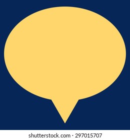 Banner icon from Primitive Set. This isolated flat symbol is drawn with yellow color on a blue background, angles are rounded.
