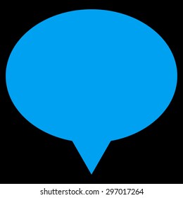 Banner icon from Primitive Set. This isolated flat symbol is drawn with blue color on a black background, angles are rounded.