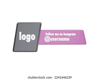 banner icon profile with 3d vector icon cartoon minimal style