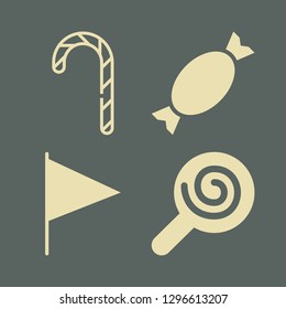 banner icon set with candy and flag vector illustration