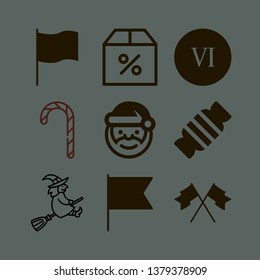 banner icon set with candy, percent box and flags vector illustration