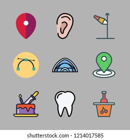 banner icon set. vector set about placeholder, cake, vector and tent icons set.