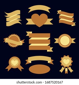 Icono de banderín,Icono de cinta ilustración de diseño plano