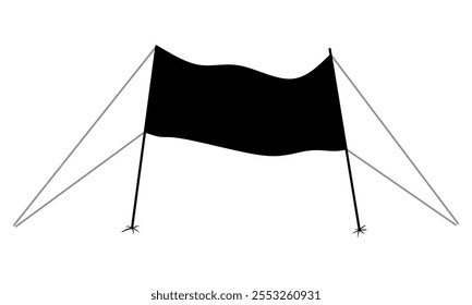 Vetor de silhueta de ícone de banner. Elemento de faixa plana. Adequado para elementos de suporte a partidas de esportes