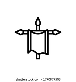 Icono de la pancarta. Línea simple, contorno de elementos vectoriales de iconos de videojuegos para ui y ux, sitio web o aplicación móvil