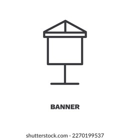 banner icon. Thin line banner icon from marketing collection. Outline vector isolated on white background. Editable banner symbol can be used web and mobile
