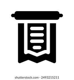 Banner-Symbol. Vektorgrafik-Glyphensymbol für Website, Handy, Präsentation und Logo-Design.