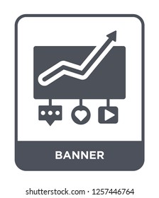banner icon vector on white background, banner trendy filled icons from Marketing collection, banner simple element illustration