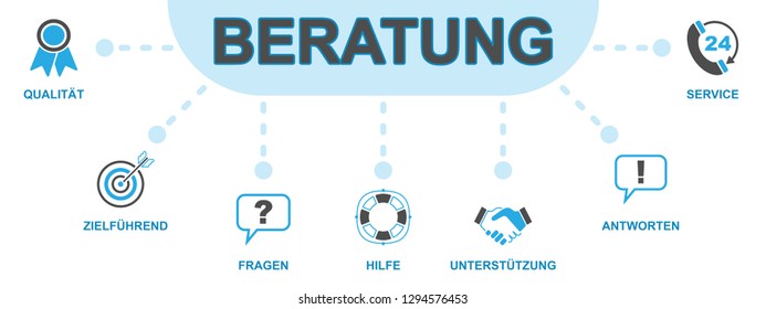 Banner with Icons - Advice (with German Inscription)