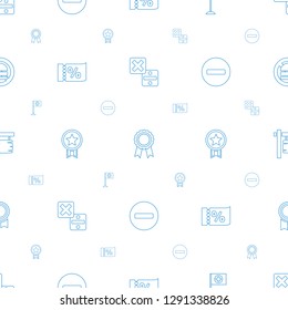 banner icons pattern seamless white background. Included editable line cancel, ribbon, flag, ticket on sale, medal, minus, direction board icons. banner icons for web and mobile.