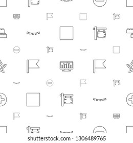 banner icons pattern seamless white background. Included editable line stop, chart on display, minus, party flag, flag, direction board icons. banner icons for web and mobile.