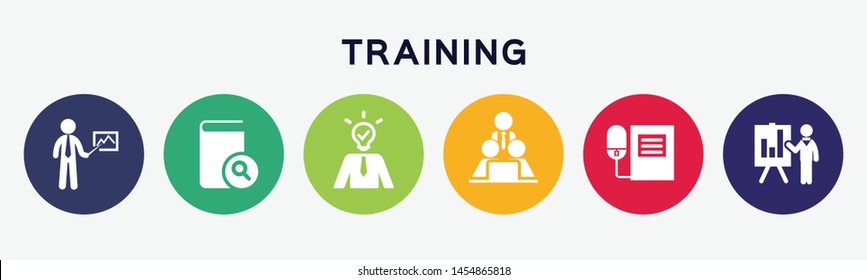 Banner of icons training concept.