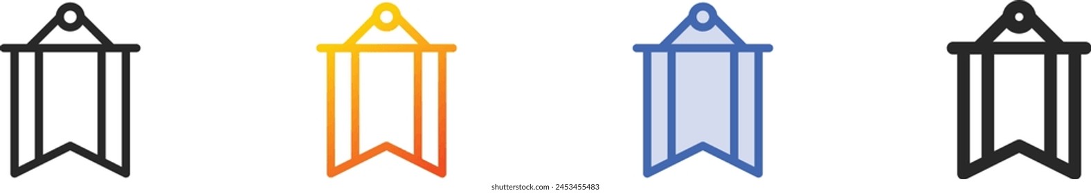 banner icon.Thin Linear, Gradient, Blue Stroke and bold Style Design Isolated On White Background