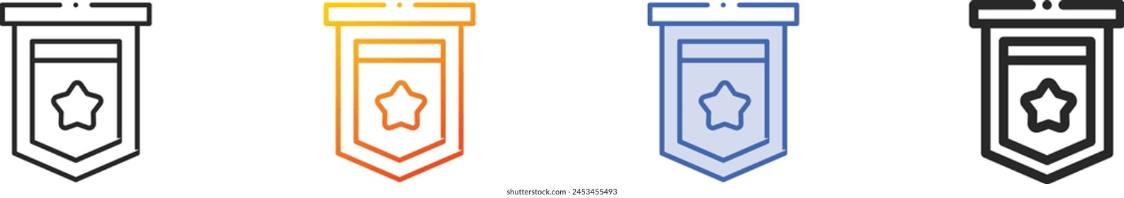 banner icon.Thin Linear, Gradient, Blue Stroke and bold Style Design Isolated On White Background