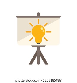 Banner idea icon flat vector. Creative solution. Think startup isolated