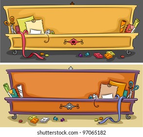 Banner Illustration with an Arts and Crafts Theme
