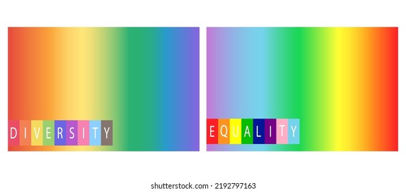 banner illustration and background in pride month.In picture have red green yellow blue and orange with word equality and diversity.