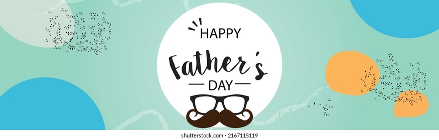 banner with illustration for father's day, commemorative image with glasses and mustache.