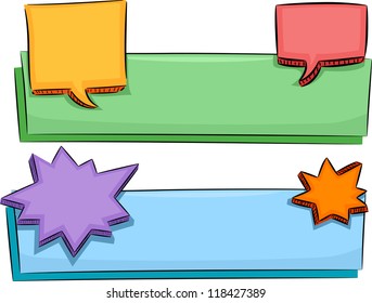 Banner-Illustration mit Blank-Speech-Ballons
