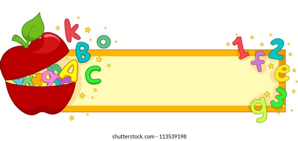 Banner Illustration Featuring Numbers and Letters of the Alphabet