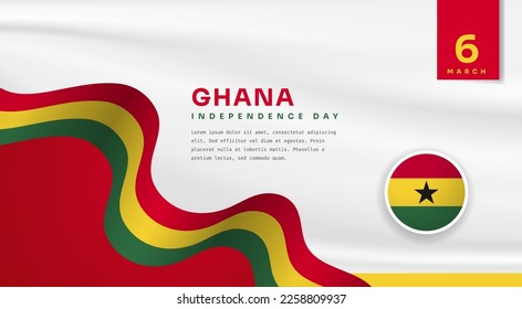 Banner illustration of Ghana independence day celebration with text space. Vector illustration.