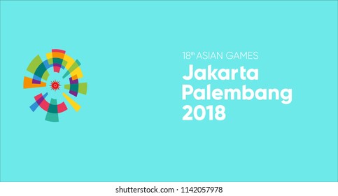 banner illustration indonesia asian games logo vector template