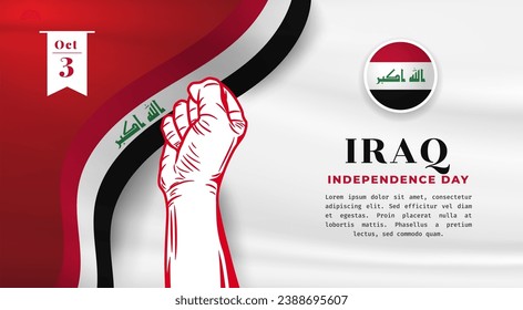 Iraq Flag Background Waving 3D. National Independence Day Banner Wallpaper  4999225 Vector Art at Vecteezy