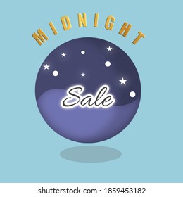 Banner illustration midnight sale for social media
