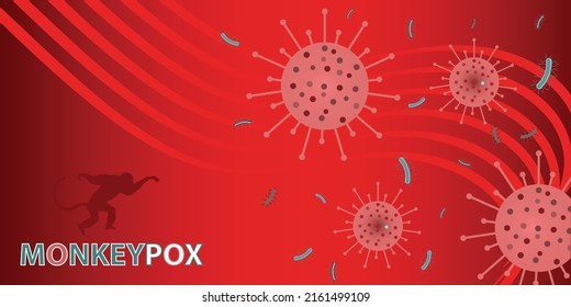 Banner-Illustration des Monkeypox-Virus, Vektordesign