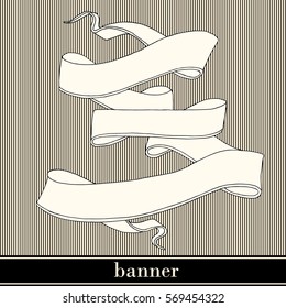 Banner illustration on lined background