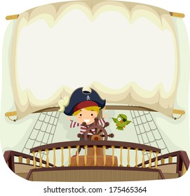 Banner Illustration with a Pirate Theme