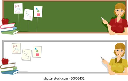 Banner Illustration with a Preschool Theme