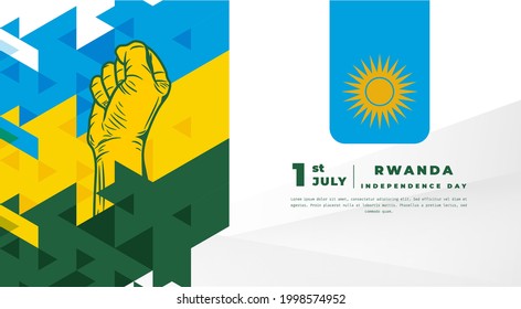 Banner illustration of Rwanda independence day celebration. Vector illustration.