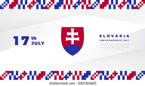 Banner illustration of Slovakia independence day celebration. Vector illustration.