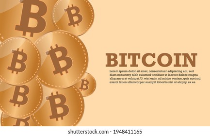 Banner with illustrations of many currencies called bitcoin. technology and digital money concept. financial crisis.