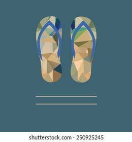  banner with the image of flip flops as a symbol of summer holidays