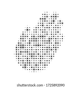 Banner with the image of a hand with the molecules of the virus. Coronovirus vector molecules - depicted by pink dots. Vector illustration on white background
