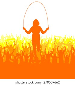 Banner with the image of a sports girl.