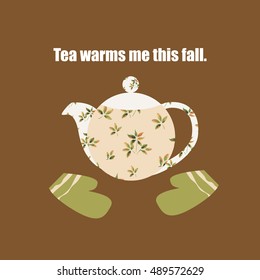 banner with the image of a teapot and text