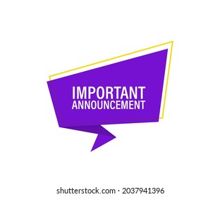 Banner with important announcement. Megaphone banner. Web design. Vector stock illustration.