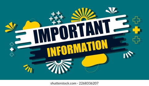 Banner for important information business. Social media posters. Vector design illustration.