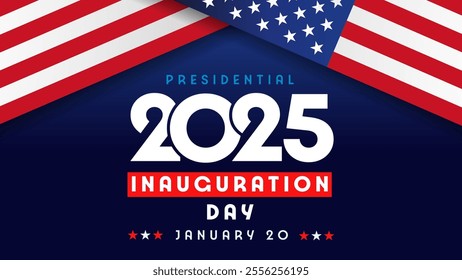 Banner for the inauguration day of the US president in 2025. Editable web slide for Inauguration Day, January 20. Vector illustration