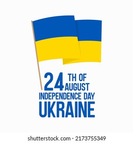 Banner for independence day of Ukraine, vector template with ukrainian flag. August 24. Happy Independence Day of Ukraine. National holiday.