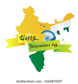 Banner of an India independence day with a map - Vector
