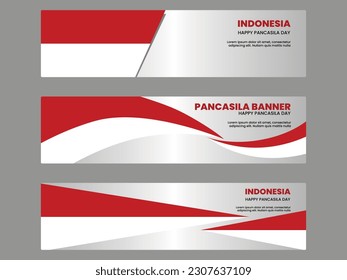 Banner Indonesia day in three mode. Banner indonesia
