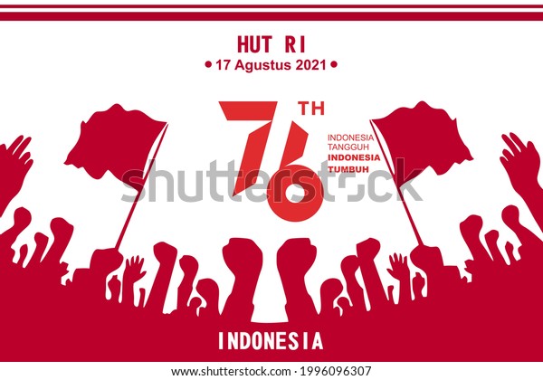 Banner Indonesias 76th Birthday Banner Logo Stock Vector Royalty Free 1996096307 3162