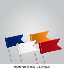 Banner infographic design template with flags. Vector illustration.