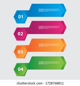 Banner infographic design template four option or step for business eps.10